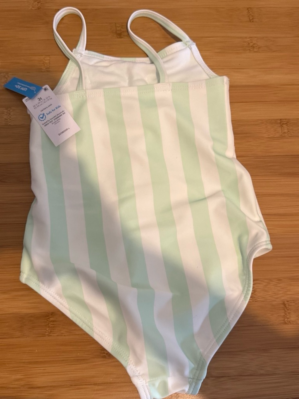 Kids Striped One-Piece Swimsuit - Mint & White